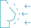 Diagramme de pression sur une forme courbe, montrant les forces externes appliquées par des flèches.